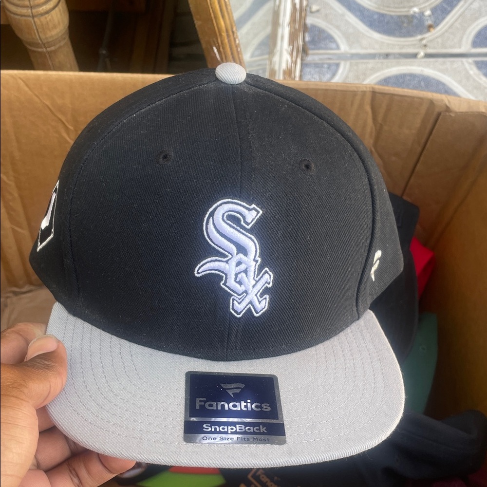 Fanatics Black and Gray Logo Snapback Hat